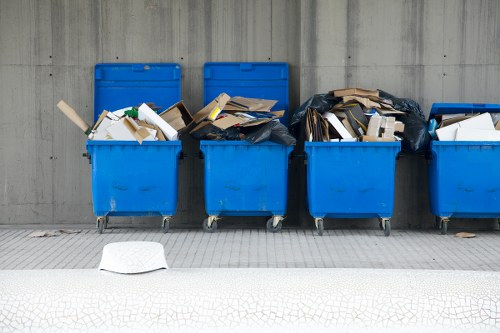 Organized process of office clearance with sorting categories