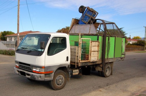 Illustration of accessible commercial waste service in Soho, showing a collection van and a person using a wheelchair